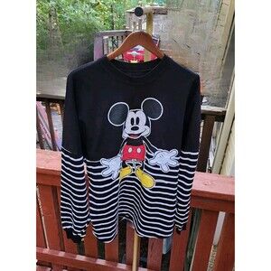 Disney Mickey Mouse 'True Original' Spirit Jersey‎ Black/ White Stripes XL